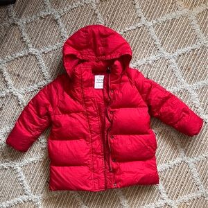 Zara Vibrant Red Kids Puffer Jacket
